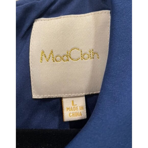 ModCloth Geometric Print Sleeveless Peter Pan Collar Dress L Multicolor Retro - Picture 4 of 4